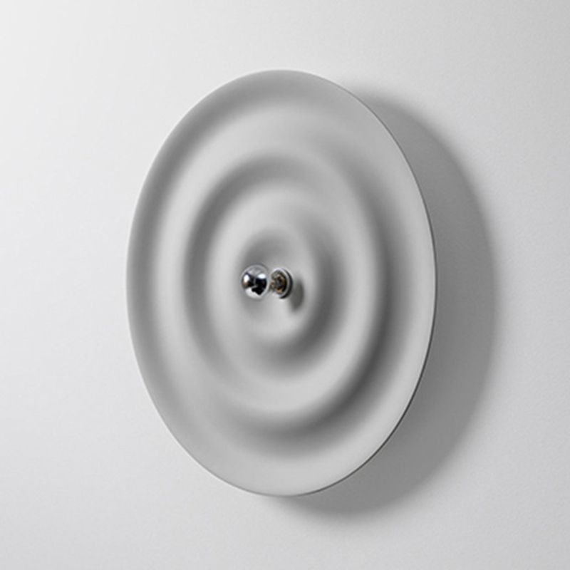 Modern Metal Wall Sconce Circular Shape Wall Light with Aluminum Shade for Bedroom