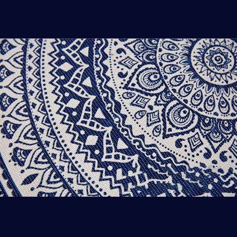 Couleur rond Décoration de maison mélangée tapis marocain de motif symétrique Tapis coton avec tapis à franges