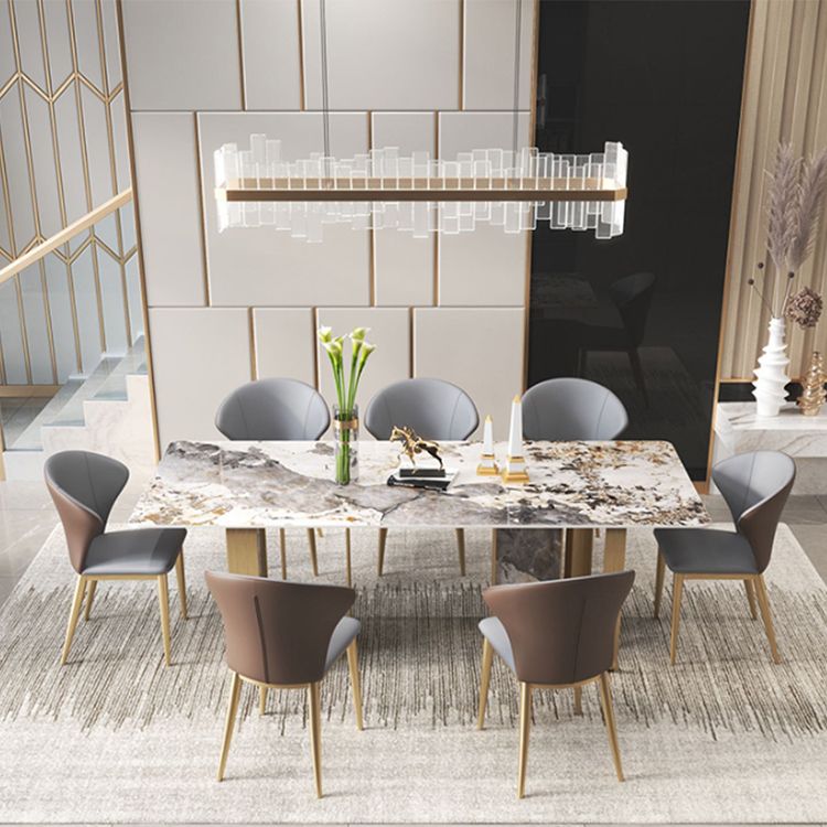 Luxurious Sintered Stone Top Dining Set Rectangle 1/2/3/5/6/7/9 Pieces Dining Table Set