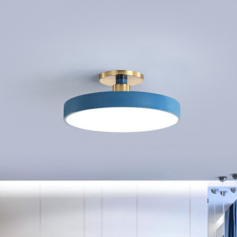 Luz de techo semi empotrada LED redonda de acrílico de estilo nórdico para dormitorio