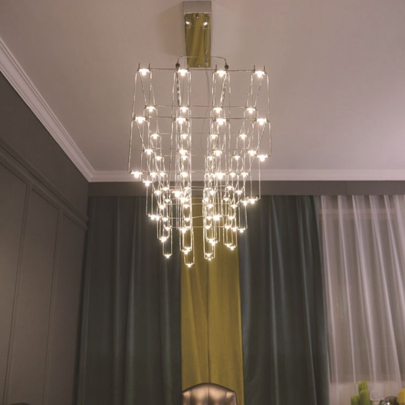 Edelstahl -Quaderinsel Island Beleuchtung moderner LED -LED Hängende Licht für Esszimmer