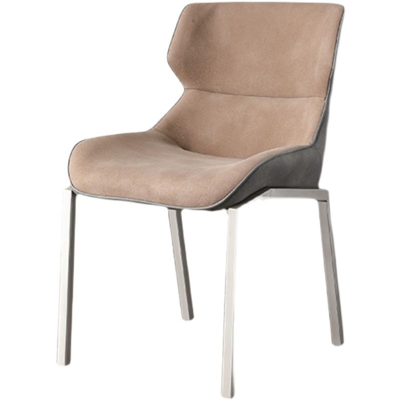 Modern Style Parsons Side Chair Indoor Dining Chair with Metal Base