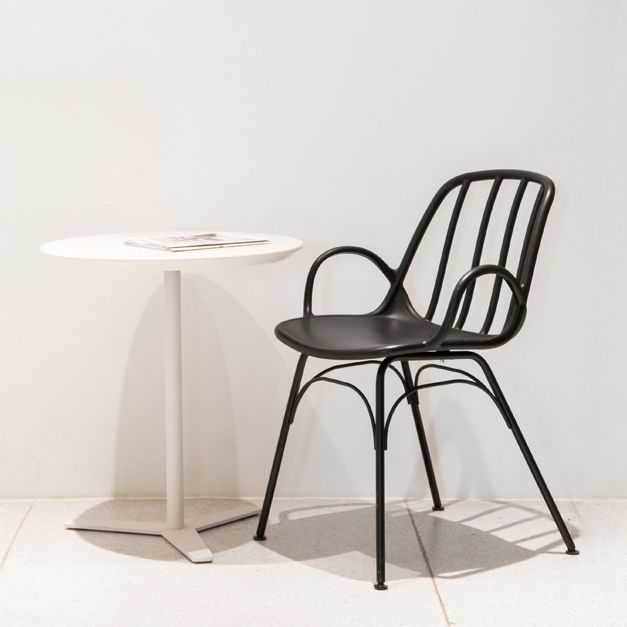 Sillas de comedor de cocina de estilo industrial, sillas laterales con brazo de comedor con patas de metal