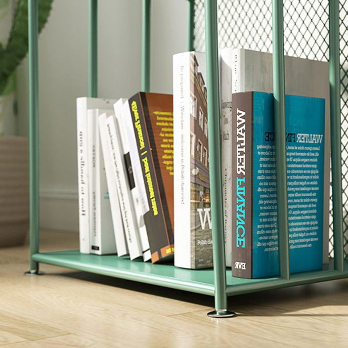 18.1"L Scandinavian Style Standard Bookcase Metal Closed Back Bookshelf