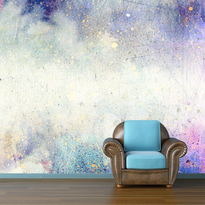 Art Deco Spray Paint Mural Non-Woven Waterproofing Grey Wall Covering for Bedroom