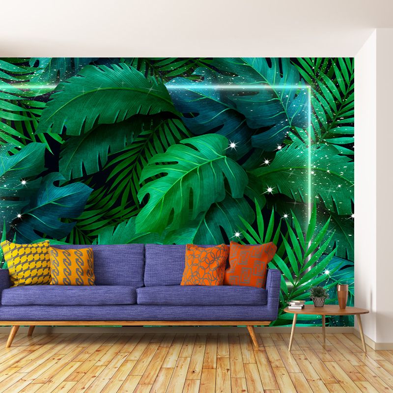 Attractive Wall Mural Tropical Plant Leaf Print Sitting Room Wall Mural