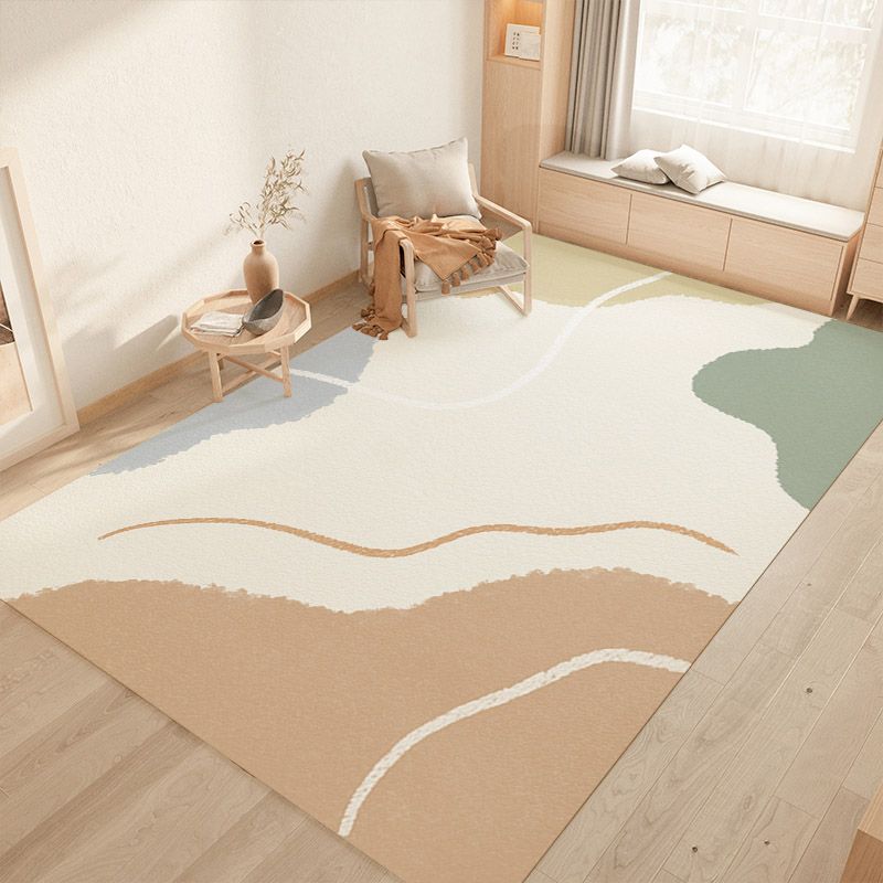 Simplicity Area Rug Simple Rug Polyester Non-Slip Area Rug for Bedroom