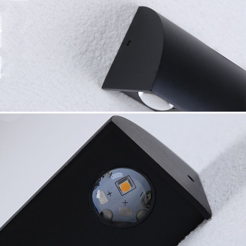 3 - Light LED Wall Flush Mount Light Fixture in Black Contemporary Metal Wall Light