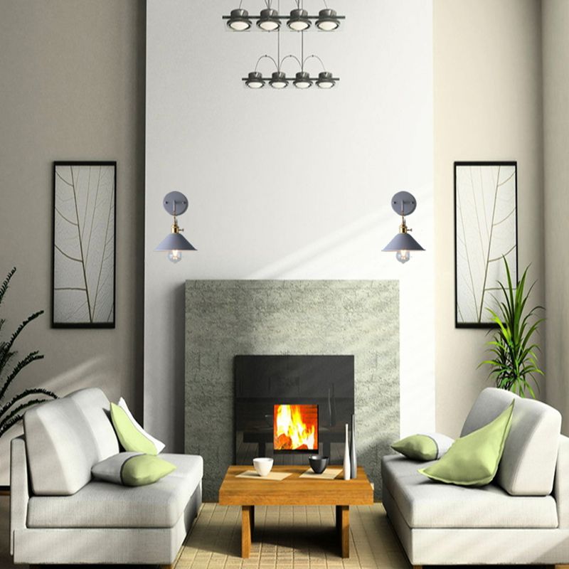 1-Light Cone Wall Light Sconce Modern Style Metal Wall Lighting