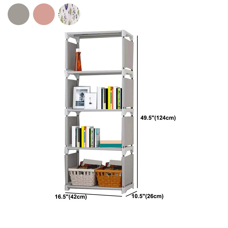 Modern Style Plastic Bookshelf Open Back Bookcase for Living Room