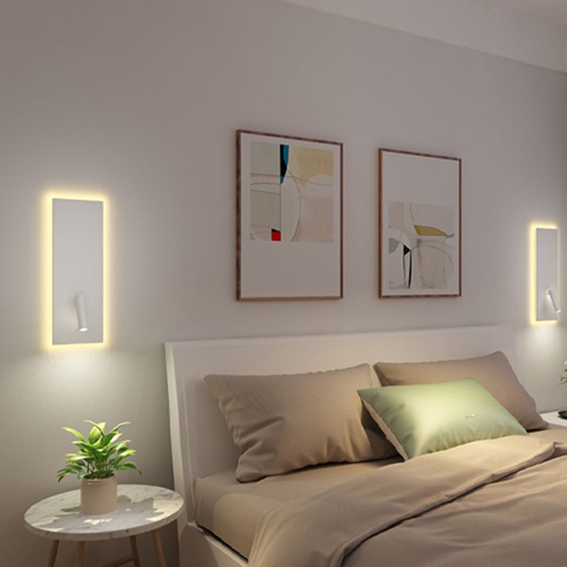 Lámpara de pared LED geométrica de aluminio en la simplicidad moderna de la luz de la pared de lectura de 2 luces para el dormitorio