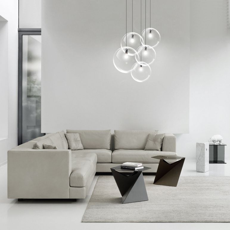 Minimalist Globe Pendant Lamp Clear Glass 1 Bulb Snack Bar Hanging Light in Black