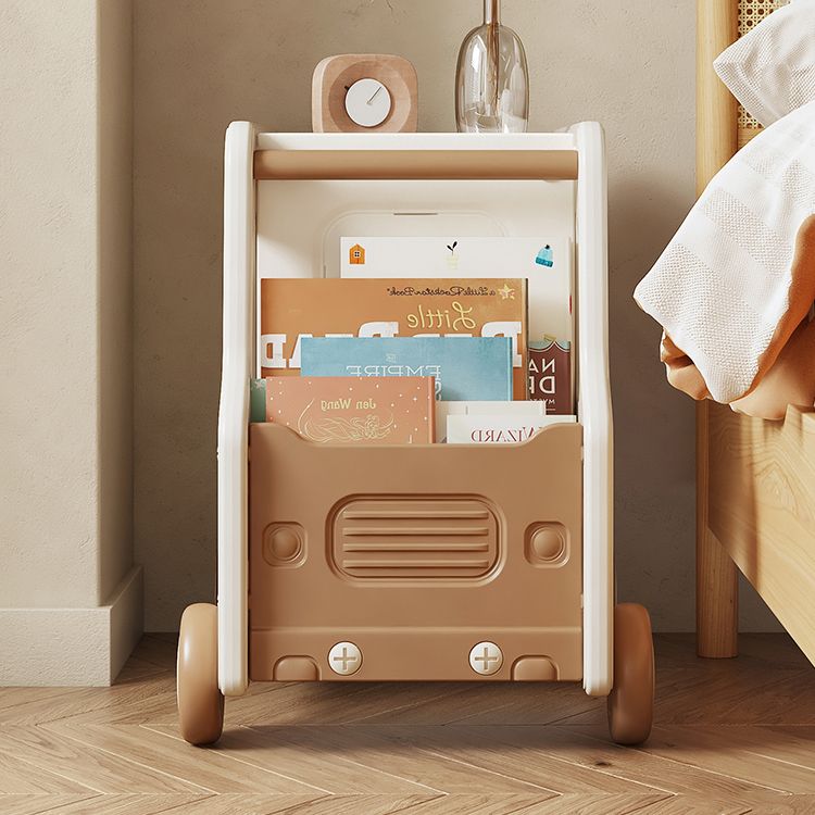 Modern Plastic Standard Kids Bookcase Open Back Bookcase with Wheels