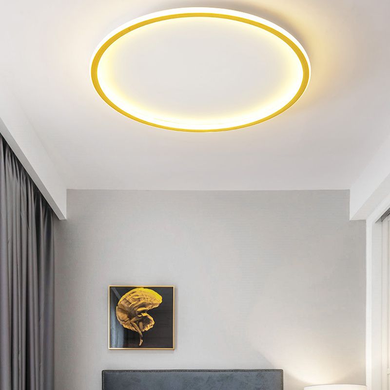 Modern Circle Ceiling Lighting Metal LED Ceiling Mount Light Fixture for Bedroom