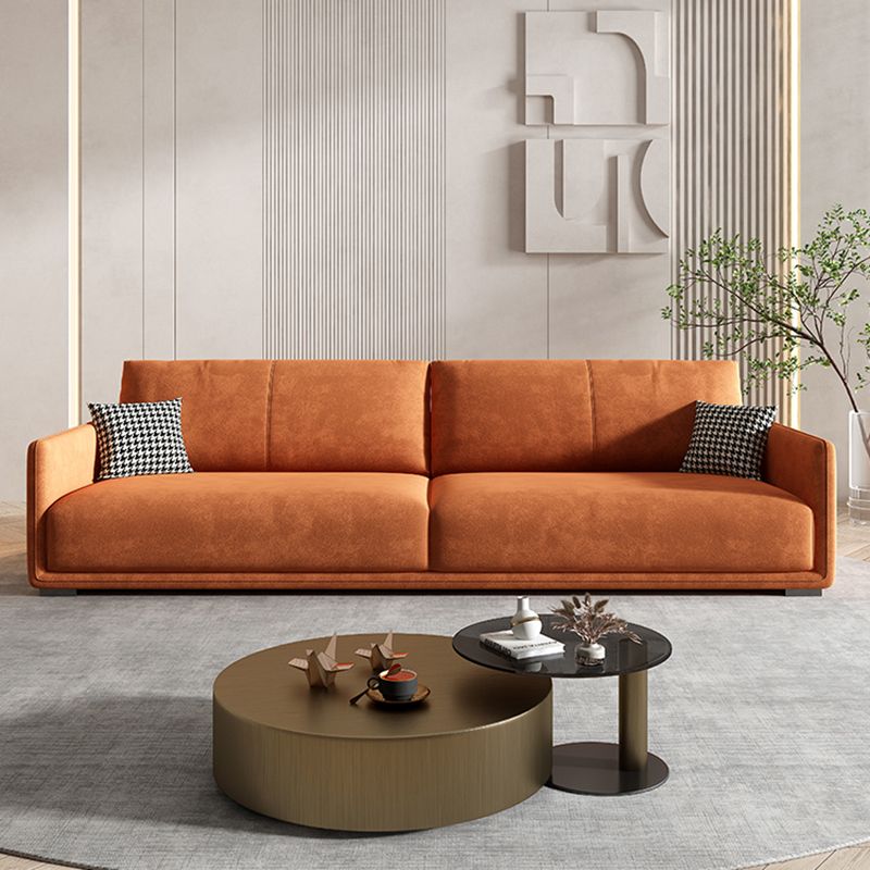 29.5" H Contemporary 3-seater Faux Leather Square Arm Sofa for Living Room