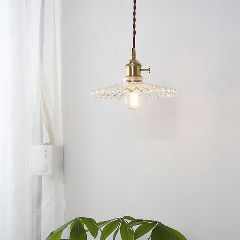 1 Light Ceiling Light Modern Transparent Glass Ceiling Fixture for Restaurant