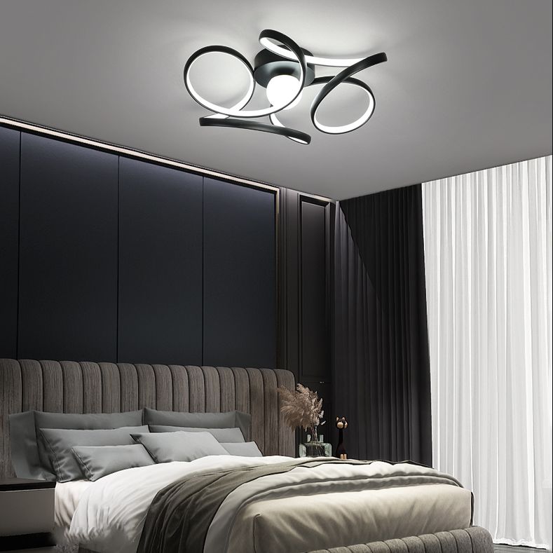 Metal Twist Flush Mount Ceiling Light Minimalist LED Flush Mount Fixture with Ball Acrylic Shade