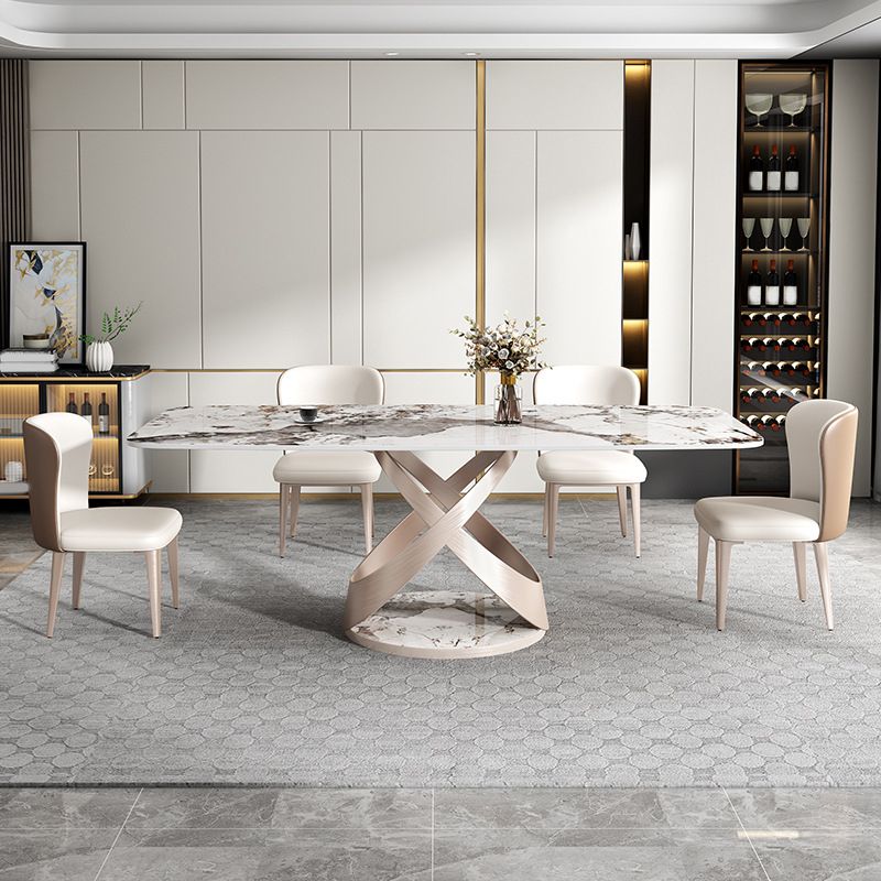 Rectangle Dining Set 1/4/5/7 Pieces Luxurious Sintered Stone Top Dinette Table Set