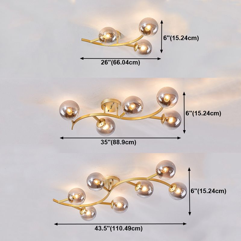 Contemporary Sphere Flush Light Fixture Glass Flush Mount Ceiling Light