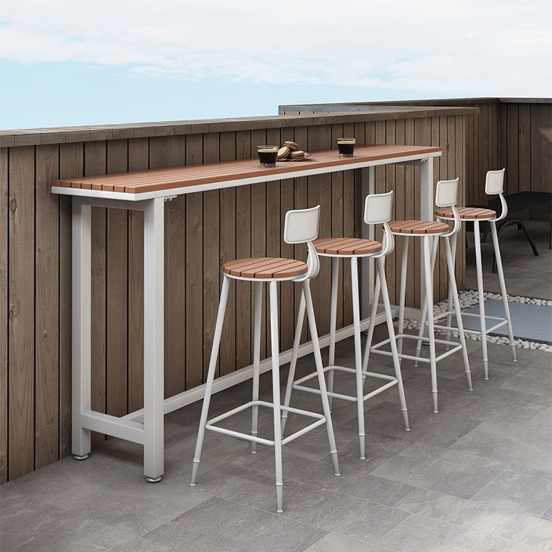 Balcony Rectangle Modern Pub Bar Table Footrest Trestle Wood Bar/Dinette Table