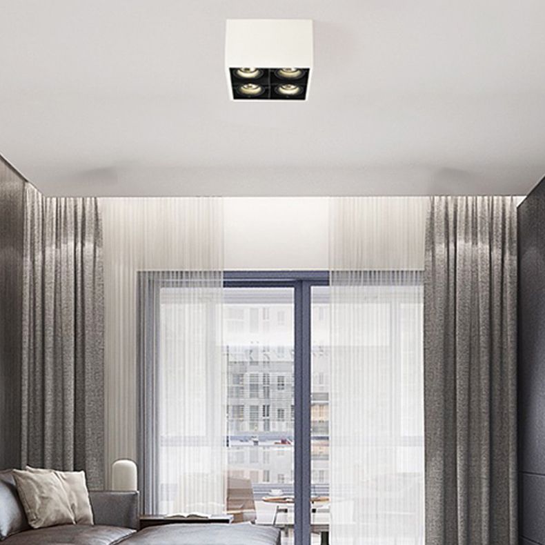 Modern Flush Mount Ceiling Fixture 4 Light Flush Ceiling Light for Living Room