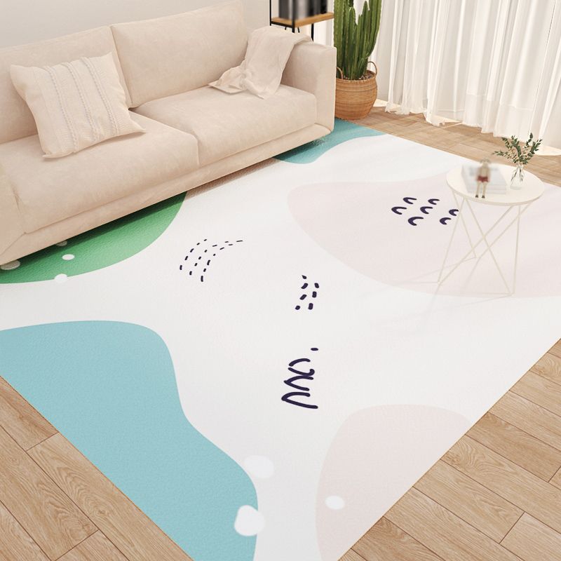 Brown Nordic Rug Polyester Contrast Color Rug Non-Slip Backing Rug for Drawing Room