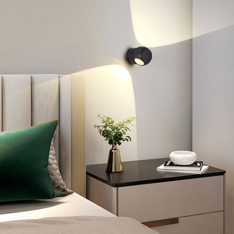 Modern Simple Aluminum Wall Light Circle Shape Rotatable Wall Lamp for Living Room