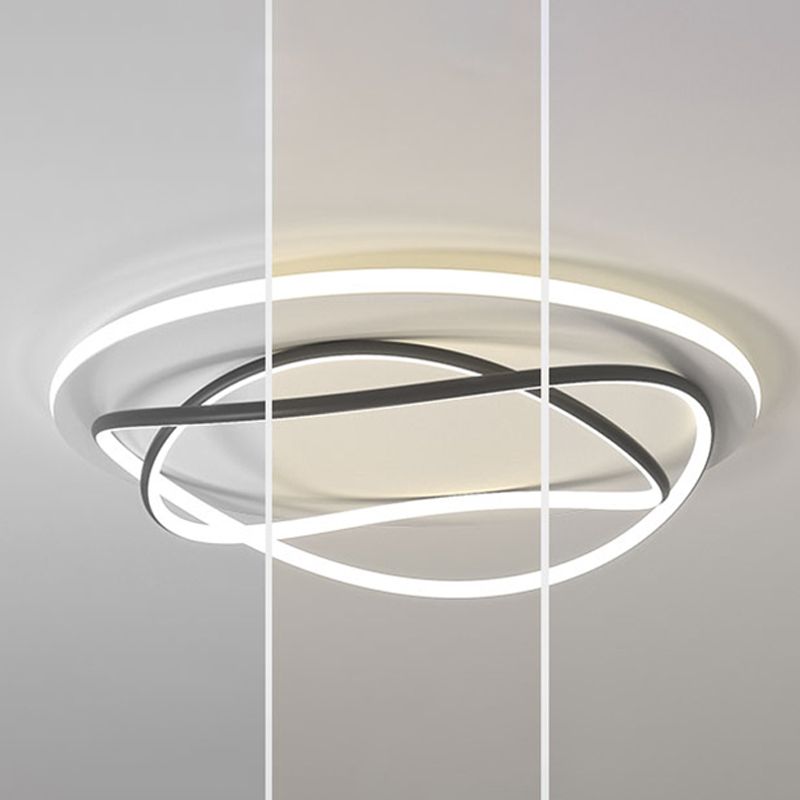 Metal Round Shade Flush Plafond Light Style moderne 2 LICTES ALIMENT