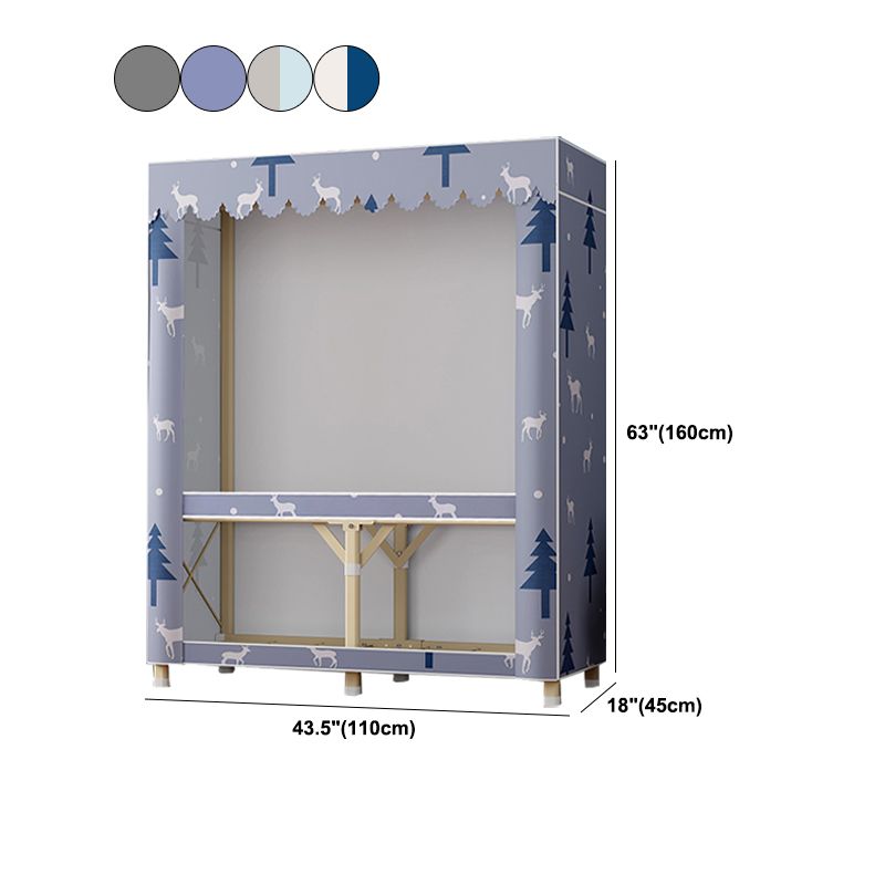 Gold Steel Frame Wardrobe Armoire Contemporary Style Wardrobe for Bedroom