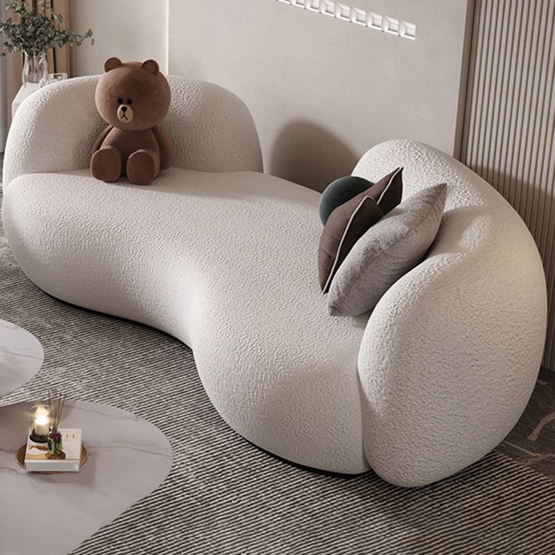 Contemporary Tight Back Sofa Tuxedo Arm Curved Sofa for Living Room
