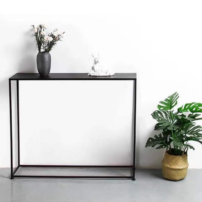 Metal Rectangle Console Table 9.8 Inch Wide Contemporary End Table