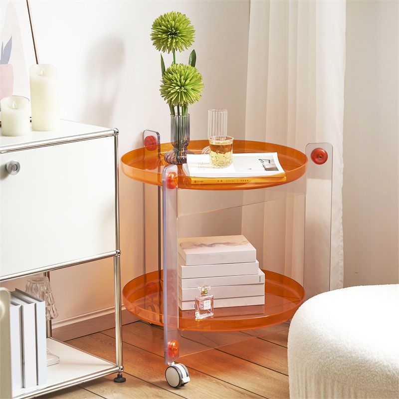 25.19" Tall 3 Legs End Table Tray Top Accent Side Table for Living Room