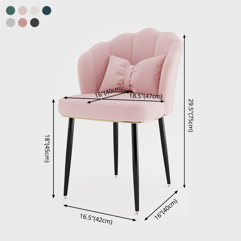 Silla lateral de comedor de estilo escandinavo de metal, silla con respaldo sólido sin brazos para el hogar