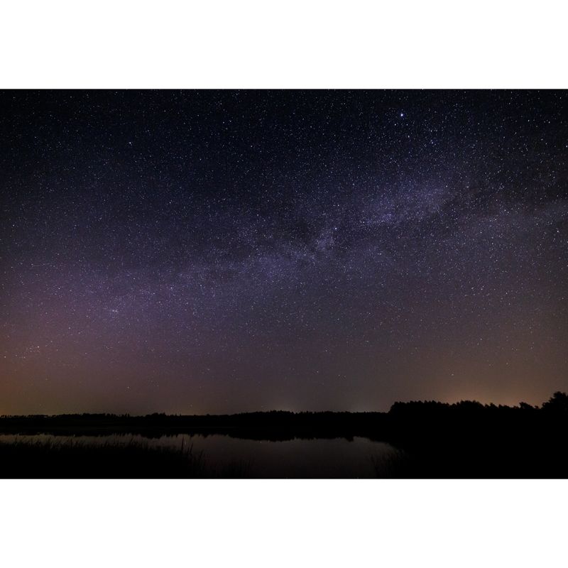 Serenity Night Lake Landscape Mural for Bedroom Starry Sky Wall Decor, Optional Size