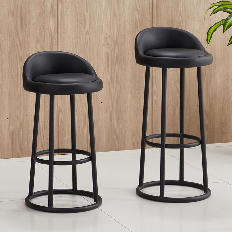 Taburete moderno sin brazos para el hogar, taburete de Bar de hierro con cojín y Pedal