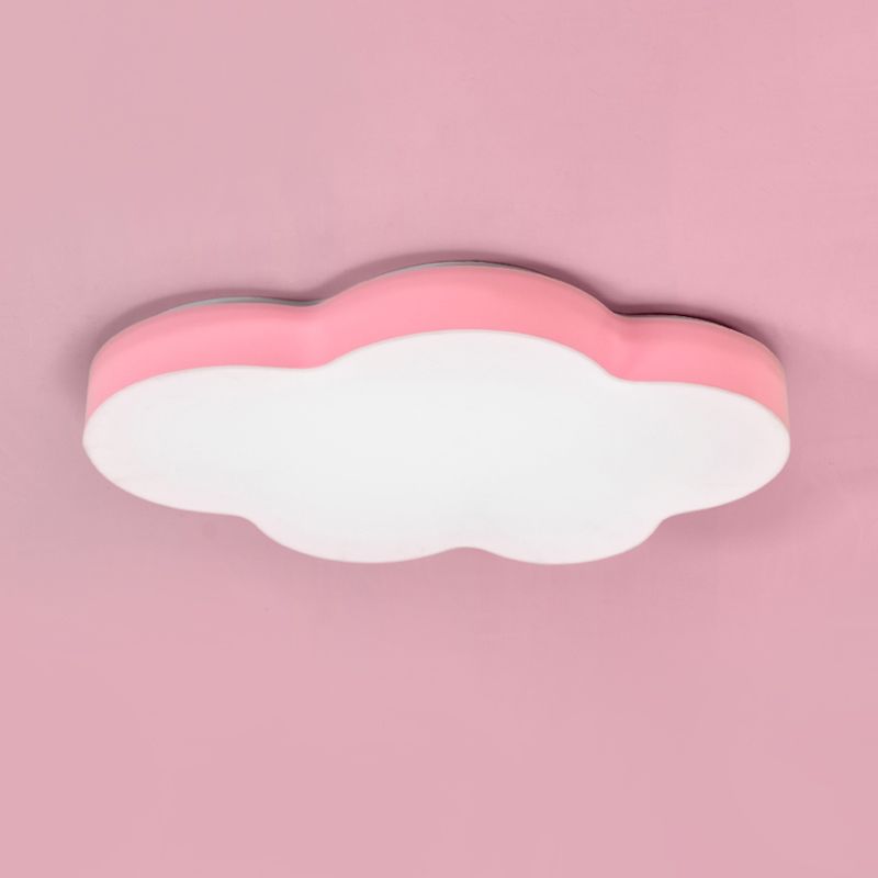 Acrylic Cloud-Shape Ceiling Mounted Fixture Cartoon LED Flushmount Lighting in White/Red/Yellow for Kids Room