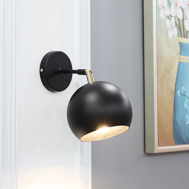 Luz de pared Metallic Global Fixture Industrial Style 1 Bulb Bulbo Dormitorio Ajustable Iluminación en negro