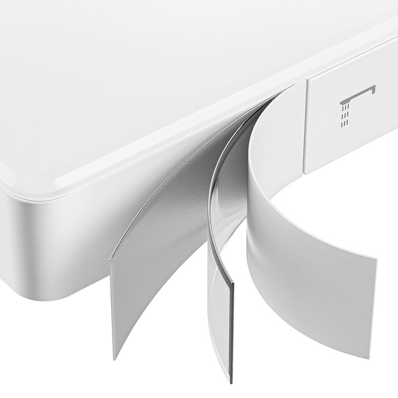 Valve Included Shower System Metal Square Shower Faucet in White Rain Shower Head