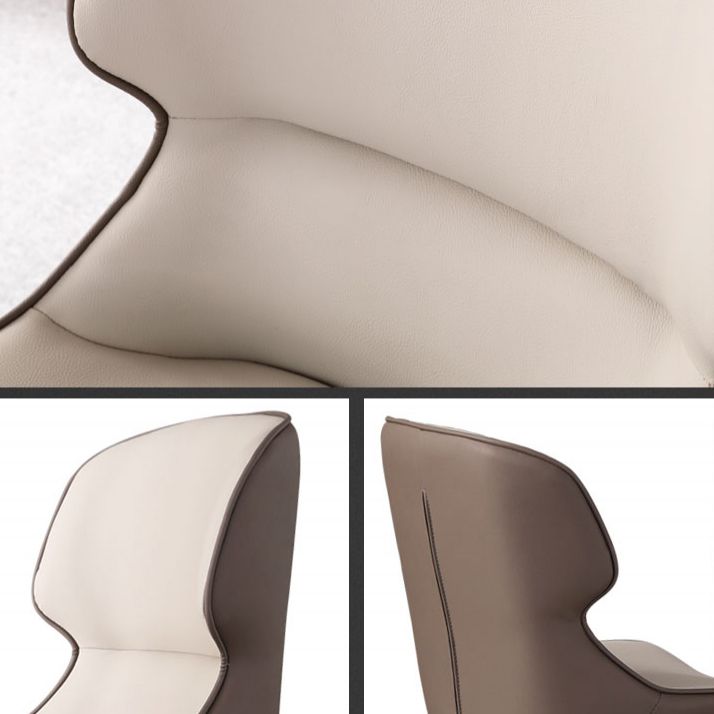 Silla de comedor de metal para cocina de estilo moderno, sillas laterales sin brazos con respaldo de alas (juego de 2)