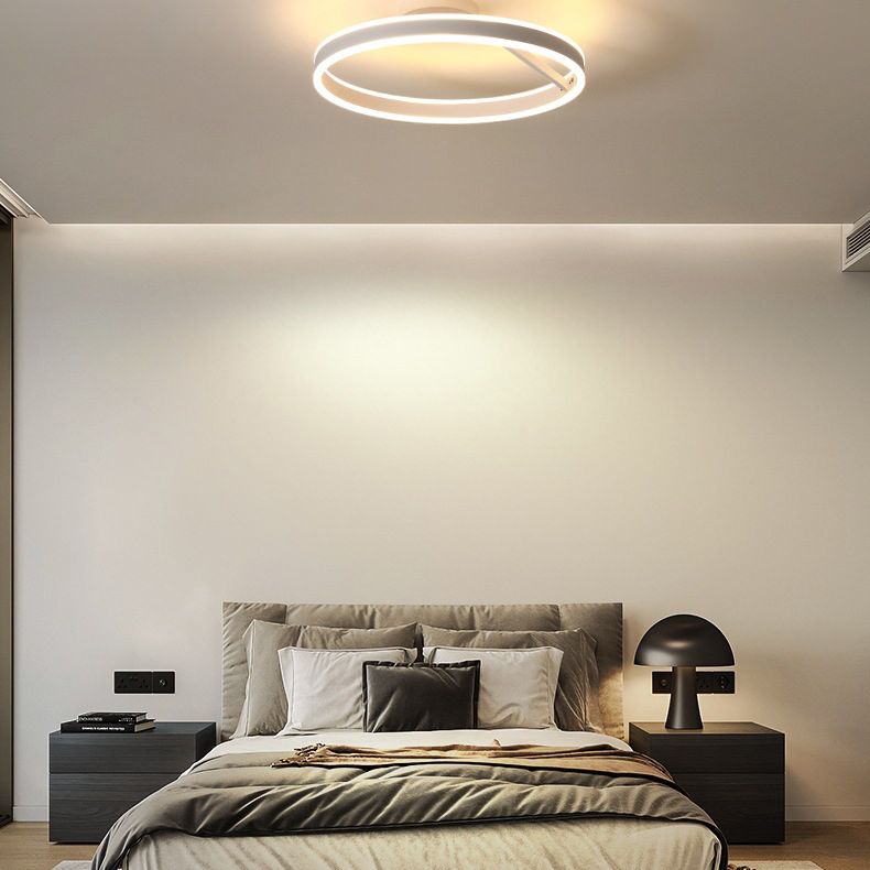 Luz empotrada LED de metal 1 luz de montaje semi empotrado de anillo de estilo moderno