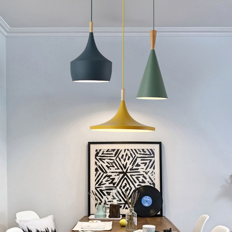 Nordic Style Macaron Color Pendant Light 1 Light Metal Hanging Light for Kitchen
