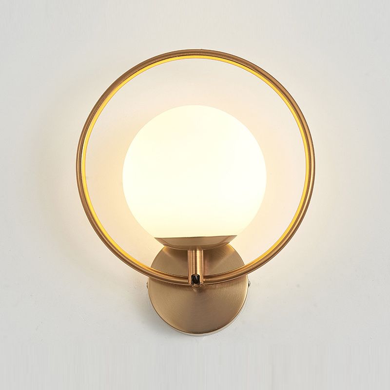 Hoop Shape Wall Sconce Modern Style Metal 6 Lights Wall Mount Lamp for Living Room
