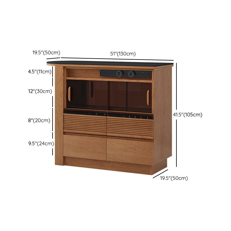 Stone Top Bar Stool Table Nordic Style Pub Table with LED Light