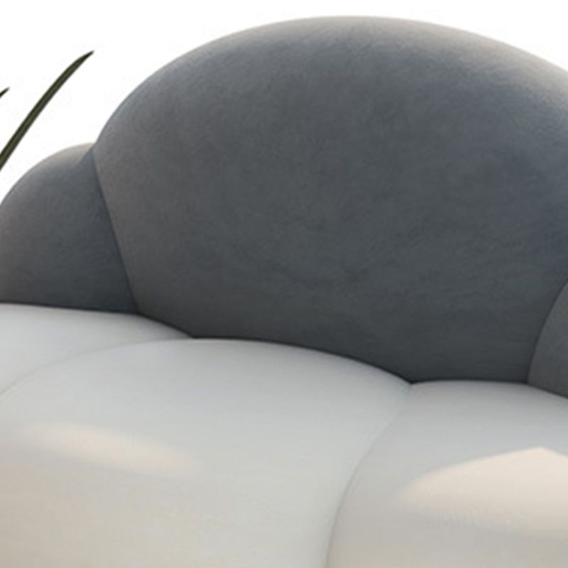 29.52" Wide Velvet Curved Sofa Cloud Shape Armless Sofa for Living Room