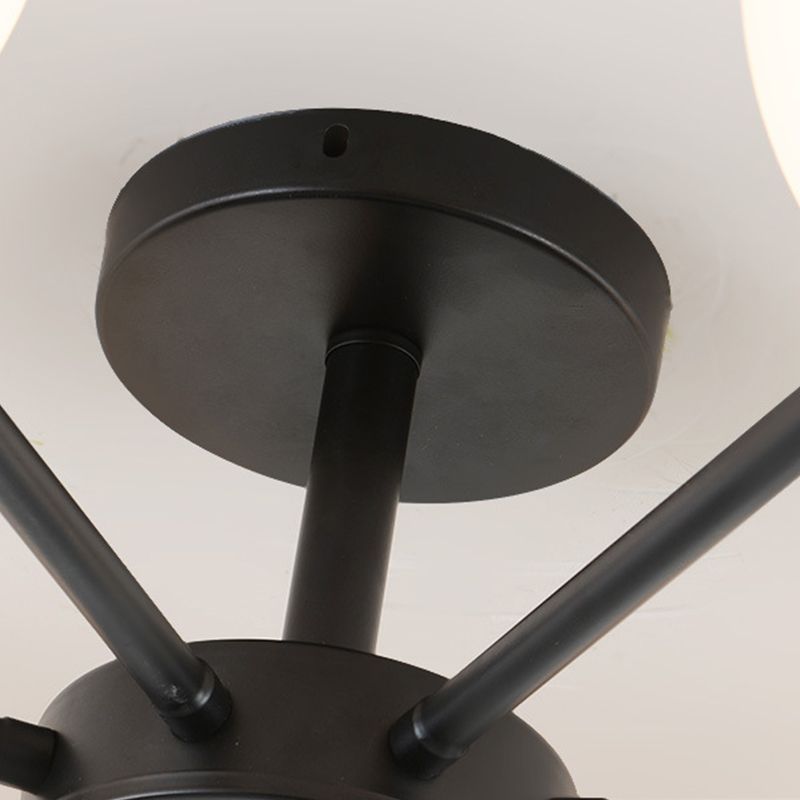 Black Ceiling Mounted Fixture Simple Globe Glass Living Room Ceiling Light