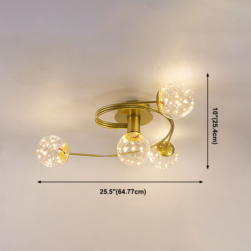 Contemporáneos de la esfera de la esfera de al ras Luces de montaje de altura de vidrio en oro