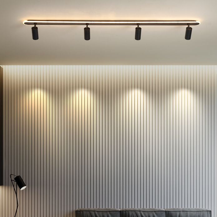 Langwerpige acryl schaduw LED-plafondlamp in moderne eenvoud Metalen lamp Semi-inbouwmontage voor commerciële ruimtes