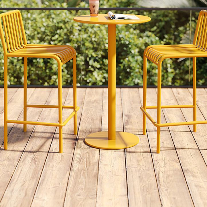 Modern Round Bar Dining Table Indoor Iron Bar Height Table 42-Inch Top