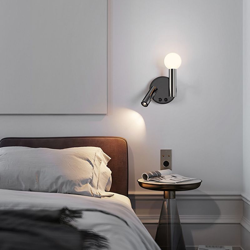 Cylinder Sconce Lights Simplicity Metal 2 Lights Wall Mounted Lights in Black