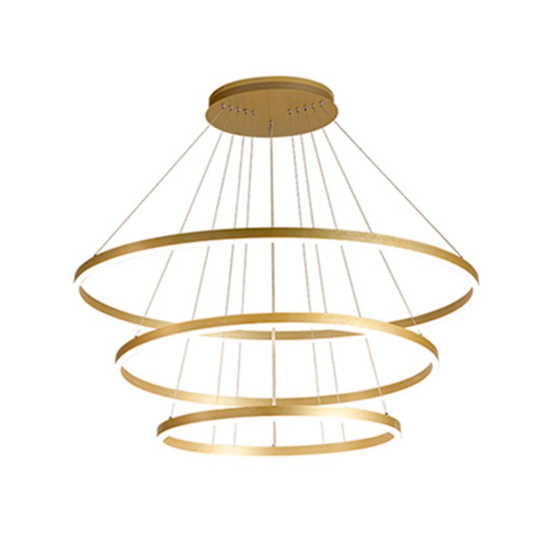 Lampada lampadina a più strati Fissature di illuminazione ad anello moderno con tonalità acrilica bianca